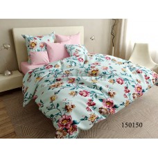 Комплект постельного белья "Цветочное ассорти" со стеганным пододеяльником двуспалный 150150-720