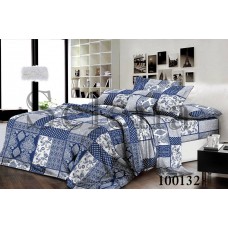 Комплект постельного белья "Печворк синий" евростандартный 100132-030