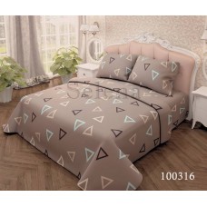 Комплект постельного белья "Треугольники коричневые" двуспальный 100316-020
