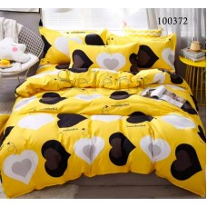 Комплект постельного белья "Сердечки желтые" полуторный 100372-010