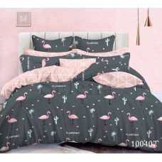 Комплект постельного белья "Фламинго-2 серое" полуторный 100407-010