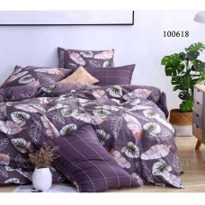 Комплект постельного белья "Листики фиолетовые" двуспальный 100618-020