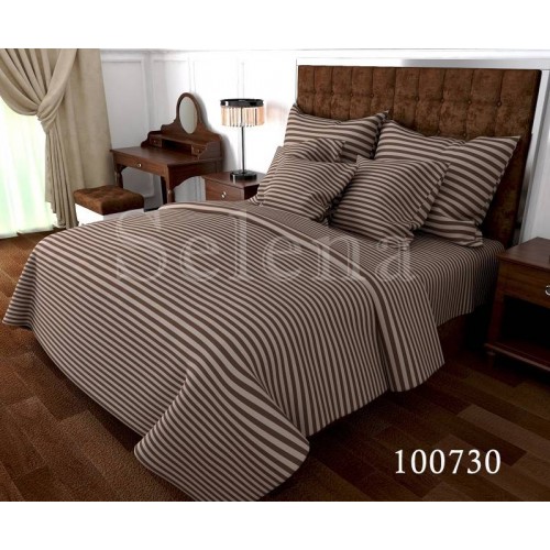 Комплект постільної білизни "Stripe brown" сімейний 100730-050
