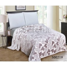 Плед Сердечки беж полуторный 500219