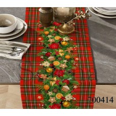 Скатерть-дорожка раннер ТМ Selena рогожка Рождественская гирлянда 700414-140 50х140 см