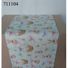 Скатерть-дорожка Раннер Selena  Пасхальные зайчики 711104-145 50х140 см